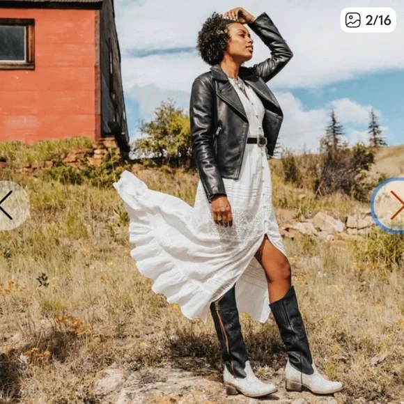 FREEBIRD BY STEVEN WHISPER BOOTS IN BLACK/WHITE snake 10 M free bird FB - Picture 2 of 5